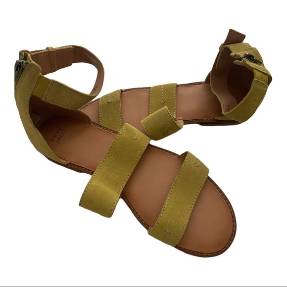 NEW FRYE Evie 2 Band Leather Sandals Lime Size 10M - Picture 7 of 10